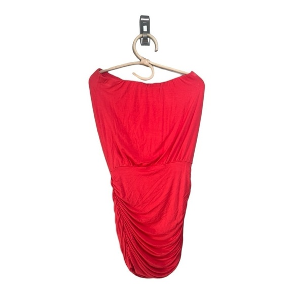 NEW Krisa X Revolve Tube Strapless Draped Mini Dress Size XS in Cherry Red - Picture 9 of 15